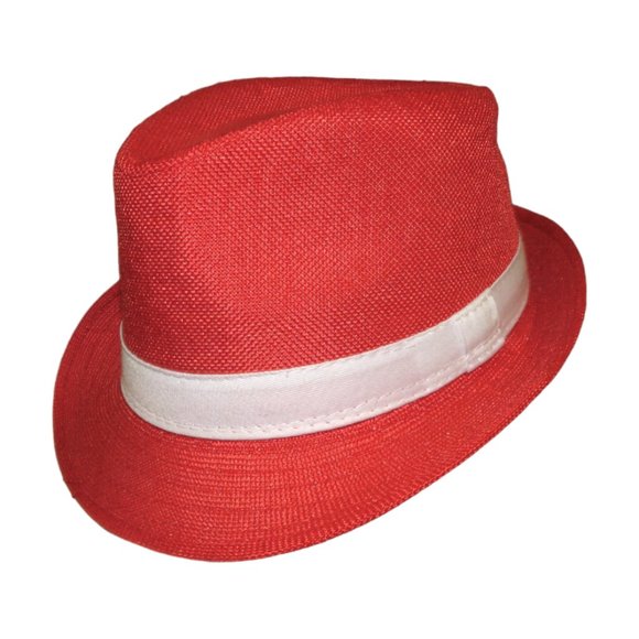 Infinity Headwear Accessories - Infinity Headwear Red Fedora w/ White Band OS